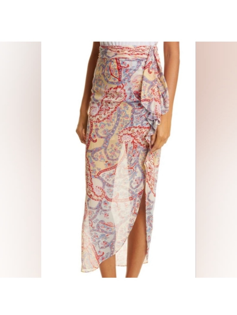 Veronica Beard Paisley Skirt in Red, Blue, Cream